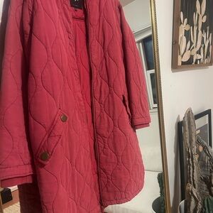 7 For All Mankind Pink Quilted Puffer Jacket